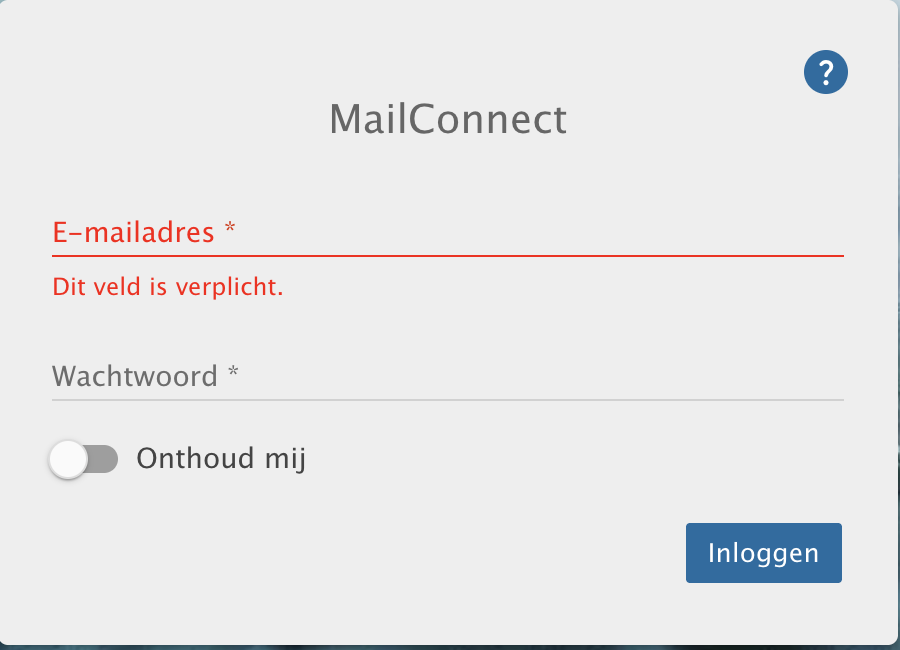 Inloggen MailConnect